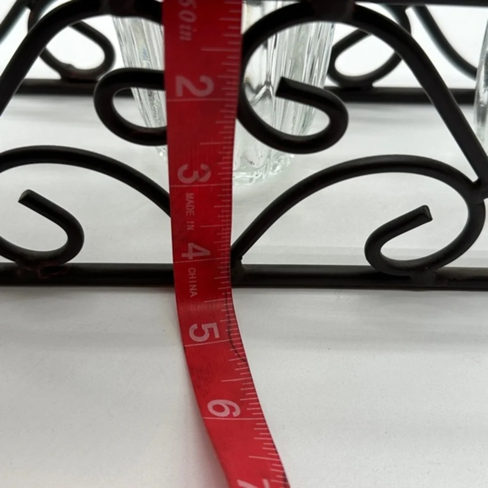 Glass Dip Trio with wrought‎ Iron Stand